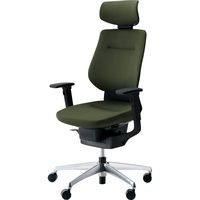 【組立設置込】コクヨ イング クッション ヘッドレスト 可動肘 アルミ脚 ポリキャスター BK×ディープグリーン 1脚（直送品）