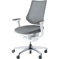 【組立設置込】コクヨ イング メッシュ バーチカル 可動肘 アルミ脚 ポリキャスター WH×ソフトグレー 1脚（直送品）