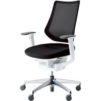 【組立設置込】コクヨ イング メッシュ バーチカル 可動肘 アルミ脚 ポリキャスター WH×ブラック 1脚（直送品）