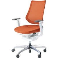 【組立設置込】コクヨ イング メッシュ バーチカル 可動肘 アルミ脚 ポリキャスター WH×ソフトテラコッタ 1脚（直送品）