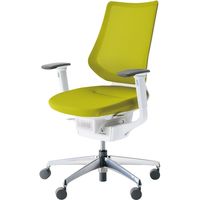 【組立設置込】コクヨ イング メッシュ バーチカル 可動肘 アルミ脚 ポリキャスター WH×ライトオリーブ 1脚（直送品）