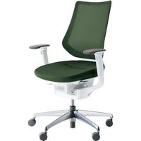 【組立設置込】コクヨ イング メッシュ バーチカル 可動肘 アルミ脚 ポリキャスター WH×ディープグリーン 1脚（直送品）