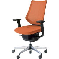 【組立設置込】コクヨ イング メッシュ バーチカル 可動肘 アルミ脚 ポリキャスター BK×ソフトテラコッタ 1脚（直送品）