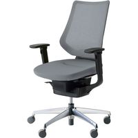 【組立設置込】コクヨ イング メッシュ バーチカル 可動肘 アルミ脚 ポリキャスター BK×ソフトグレー 1脚（直送品）