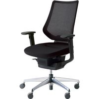 【組立設置込】コクヨ イング メッシュ バーチカル 可動肘 アルミ脚 ポリキャスター BK×ブラック 1脚（直送品）