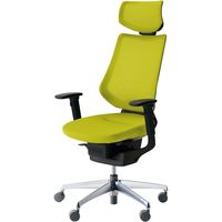 【組立設置込】コクヨ イング メッシュ ヘッドレスト 可動肘 アルミ脚 ポリキャスター BK×ライトオリーブ 1脚（直送品）