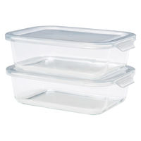 耐熱ガラス 2P 保存容器M 500ｍL 1個（2個セット） 電子レンジ・食洗器対応 シービージャパン