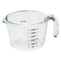 耐熱ガラス計量カップ M 500mL 1個 電子レンジ・食洗器・オーブン対応 シービージャパン