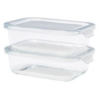 耐熱ガラス 2P 保存容器L 850ｍL 1個（2個セット） 電子レンジ・食洗器対応 シービージャパン