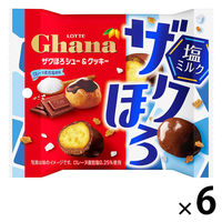 チョコレート菓子 ガーナ　ザクほろシュー＆クッキー　塩ミルク　ポップジョイ　26g 1セット（1個×6）
