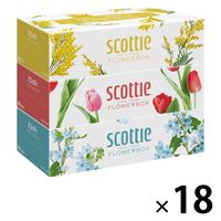 日本製紙クレシア スコッティ ティッシュ フラワーボックス 250組 3箱パック 41330 18パック