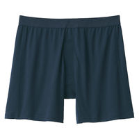 無印良品 メンズ 紳士 なめらか 前開きニットトランクス 紳士Ｌ ネイビー 良品計画