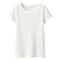 無印良品 キッズ フライス編みクルーネック半袖Ｔシャツ(インナー) １１０ オフ白 良品計画