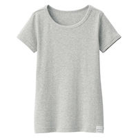無印良品 キッズ フライス編みクルーネック半袖Ｔシャツ(インナー) １４０ グレー 良品計画