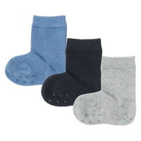 無印良品 ベビー 足なり直角 靴下（３足組） １１～１５ｃｍ ブルー・ネイビー・グレー 良品計画