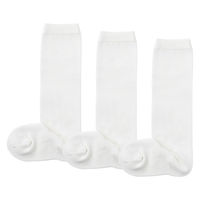 無印良品 キッズ 足なり直角 ハイソックス（３足組） １５～１９ｃｍ オフ白 良品計画