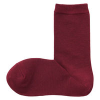無印良品 レディース 婦人 足なり直角 履き口やわらか 三層 靴下 口ゴムなし ２３～２５ｃｍ ダークレッド 良品計画