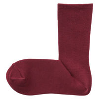 無印良品 レディース 婦人 足なり直角 履き口やわらか 足首に沿う靴下 ２３～２５ｃｍ ダークレッド 良品計画