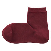 無印良品 レディース 婦人 足なり直角 履き口やわらか 三層 ショート丈靴下 口ゴムなし ２３～２５ｃｍ ダークレッド 良品計画