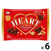 チョコレート菓子 ハートチョコレート　ピーナッツ　15枚入 1セット（1袋×6）