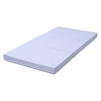 マットレス 3つ折れウレタンマットレス 高反発 シングルショートサイズ ライトグレー コンパクト ベッド用品 寝具 1枚