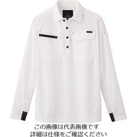 アイトス 長袖ポロシャツ(男女兼用) ホワイト 6L 10608-001-6L 1着 143-9568（直送品）