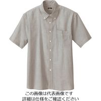 アイトス メンズ半袖オックスボタンダウンシャツ グレーストライプ S 7872-104-S 1着 143-7858（直送品）