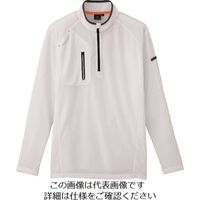 アイトス 長袖ハーフZIPシャツ(男女兼用) ホワイト 4L 10606-001-4L 1着 144-7434（直送品）