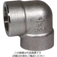 フジトク 高圧用90°エルボ 90E 20A ステンレス SUS304 差し込み 90E-SW-20A-SU4 1個 112-0103（直送品）