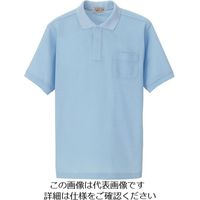 アイトス 半袖ポロシャツ(男女兼用) サックス 3S 7615-007-3S 1着 145-2048（直送品）