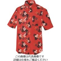 アイトス ボタンダウンアロハシャツ(カジーマ)(男女兼用) レッド LL 56110-009-LL 1着 145-2226（直送品）