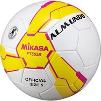ミカサ サッカー5号（一般～中学生）検定球 ALMUNDO 黄/ピンクFT552B-YP　1個（直送品）