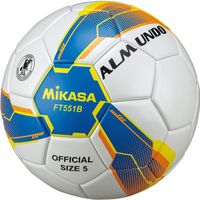 ミカサ サッカー5号（一般～中学生）検定球 ALMUNDO 青/黄FT551B-BLY　1個（直送品）