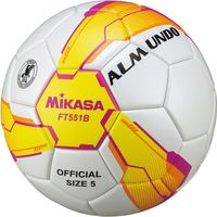 ミカサ サッカー5号（一般～中学生）検定球 ALMUNDO 黄/ピンクFT551B-YP　1個（直送品）