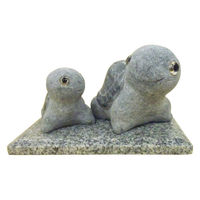 いよせき 親子 亀 置物 120×80×H70mm 大理石・台付き(別材) 908068 1個（直送品）