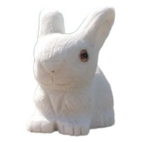 いよせき 子うさぎ置物 40×60×H70mm 漢白玉 アラバスター 908010 1個（直送品）
