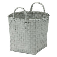 無印良品 再生ポリプロピレン入り 梱包用バンド 手編みバスケット 小 グレー 約直径２５×高さ２０ｃｍ 良品計画