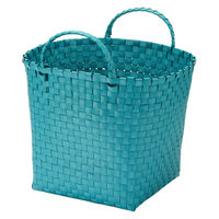 無印良品 再生ポリプロピレン入り 梱包用バンド 手編みバスケット 中 ブルー 約直径３３×高さ２５ｃｍ 良品計画