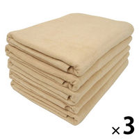 シナップスジャパン シャーリング バスタオル ベージュ　120×60CM　5枚入 1セット15枚（5枚入×3）