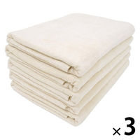 シナップスジャパン シャーリング バスタオル ホワイト　120×60CM　5枚入 1セット15枚（5枚入×3）