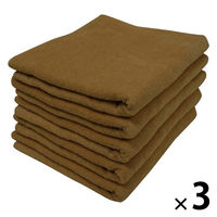 シナップスジャパン シャーリング フェイスタオル ブラウン　80×34CM　5枚入 1セット15枚（5枚入×3）