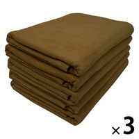 シナップスジャパン シャーリング バスタオル ブラウン　120×60CM　5枚入 1セット15枚（5枚入×3）