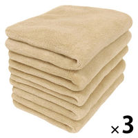シナップスジャパン ふんわり フェイスタオル ベージュ　78×34CM　5枚入　圧縮梱包 1セット15枚（5枚入×3）
