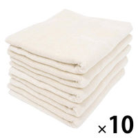 シナップスジャパン シャーリング フェイスタオル ホワイト　80×34CM　5枚入 1セット50枚（5枚入×10）