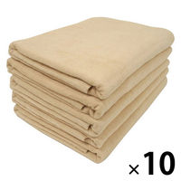 シナップスジャパン シャーリング バスタオル ベージュ　120×60CM　5枚入 1セット50枚（5枚入×10）