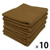 シナップスジャパン シャーリング フェイスタオル ブラウン　80×34CM　5枚入 1セット50枚（5枚入×10）