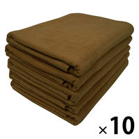 シナップスジャパン シャーリング バスタオル ブラウン　120×60CM　5枚入 1セット50枚（5枚入×10）