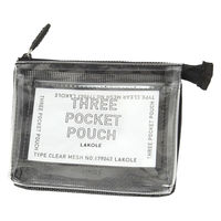 CLEARMESH3ポケットポーチ ブラック LAKOLE/ラコレ
