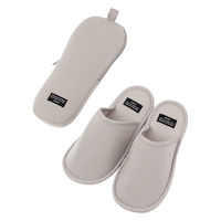 TRAVEL フラット携帯スリッパ M(23～24.5cm) グレー LAKOLE/ラコレ