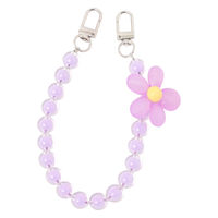 FLOWERビーズストラップ パープル LAKOLE/ラコレ